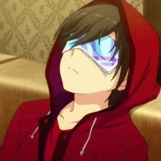 🍫 1cf73faf Anime, Junge, Hoodie, Rot, Brille whatsapp sticker