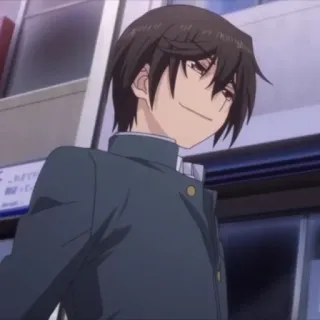 🧷 781d7438 Аниме, Персонаж, Школьная форма, Ухмылка, Парень whatsapp sticker