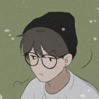 💱 c30b7a0c kreskówka, okulary, czapka zimowa, postać telegram sticker