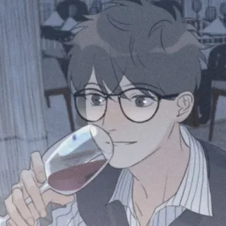 🧸 6afdd8b9 wino, picie, anime, postać, męski telegram sticker