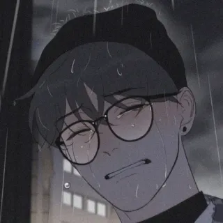 🧸 8ae942e2 smutny, płacz, deszcz, anime, kreskówka, łzy, emocje telegram sticker