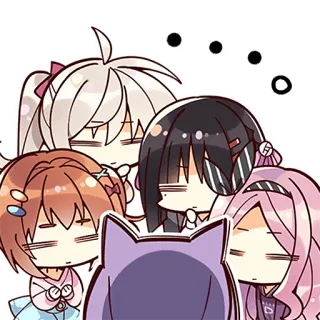 😐 e793f933 애니메이션, 치비, 귀여운, 자는, 고양이, 그룹 telegram sticker