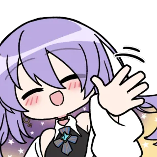 ☺️ 4542befe anime, cartoon, cute, greeting, waving, friendly telegram sticker