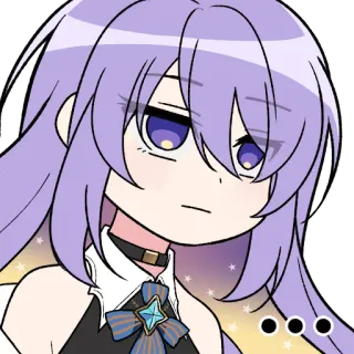 😐 4bff0d78 anime, manga, sticker, cartoon, girl, purple hair telegram sticker