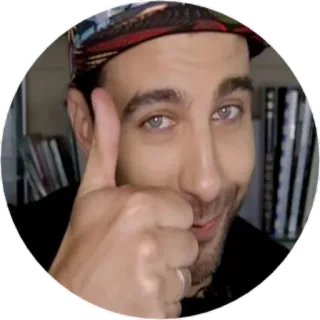 👍 a0d33aac mężczyzna, kciuk w górę, portret, osoba, kapelusz, gest, pozytywny telegram sticker