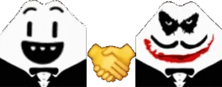 😀 595596ae The Joker Meme, Joker, Händeschütteln, Deal, Verschwörung, Einigung telegram sticker