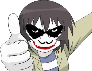 👍 d122cfe1 Joker Joker, Clown, Comicfigur, Bösewicht, Make-up, Daumen hoch, Anime telegram sticker