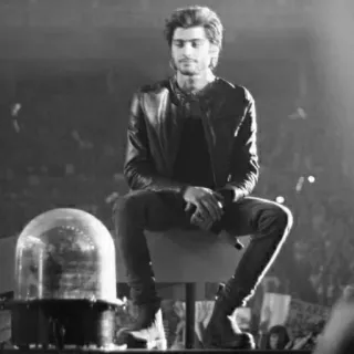 🖇 210c8c32 man, sitting, leather jacket, stage, boots, person telegram sticker