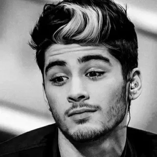 🖇 326ccf3c Zayn Malik Zayn Malik, One Direction, singer, portrait, celebrity, black and white telegram sticker