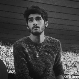 🖇 d5379664 Zayn Malik celebrity, singer, portrait, man, black and white, zayn malik telegram sticker