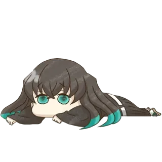 ❄️ 302b9862 动漫, Q版, 可爱, 角色, 躺着 telegram sticker