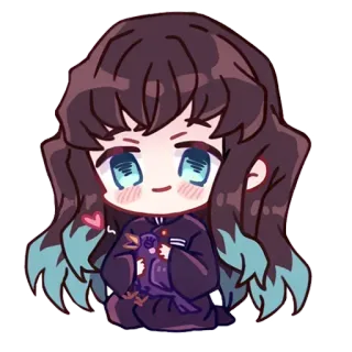 🌀 60bb76f6 Muichiro Tokito Demon Slayer 动漫, 无一郎, 时透, 鬼灭之刃, Q版, 可爱, 动漫人物 telegram sticker