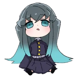 ❄️ a6413904 Muichiro Tokito Demon Slayer 动漫, Q版, 角色, 鬼灭之刃, 可爱, 艺术 telegram sticker