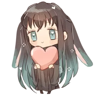 ❄️ ade13db1 动漫, Q版, 卡哇伊, 可爱, 爱心, 漫画 telegram sticker