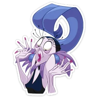 😳 0c543186 Yzma The Emperor's New Groove Изма, Дисней, Похождения императора, Мультфильм, Злодей whatsapp sticker