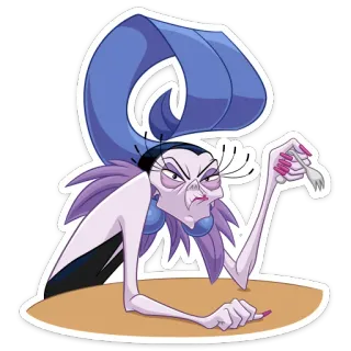 😒 5fa44345 Yzma The Emperor's New Groove Изма, Дисней, злодей, мультфильм, Похождения императора whatsapp sticker