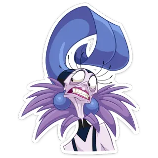 😬 74913f02 Yzma The Emperor's New Groove Изма, злодей, Дисней, Похождения императора, мультфильм whatsapp sticker