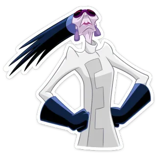 🦹‍♀ 84ffc28a Мультфильм, Злодей, Женщина, Персонаж, Очки whatsapp sticker