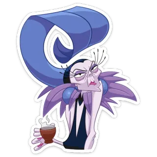☕️ 8be5b479 Yzma The Emperor's New Groove Изма, Похождения императора, Дисней, Злодей, Мультфильм, Анимация whatsapp sticker