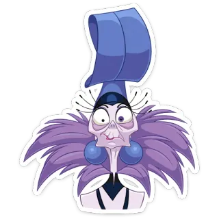 😐 b6103b68 Yzma The Emperor's New Groove Изма, Похождения императора, Дисней, Мультфильм, Злодей, Ведьма whatsapp sticker
