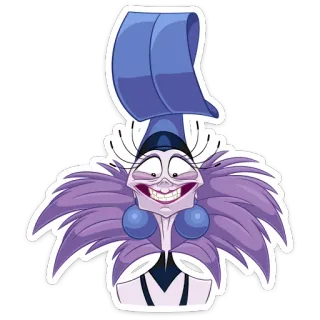 😬 e3ff35ee Yzma The Emperor's New Groove Изма, Дисней, злодей, мультфильм, фиолетовый whatsapp sticker