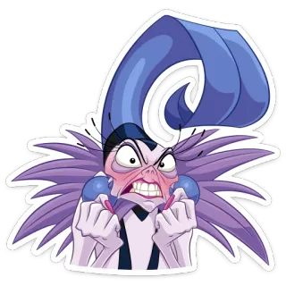 😡 f578e9cb Yzma The Emperor's New Groove Изма, Дисней, злодей, злой, лицо, персонаж whatsapp sticker