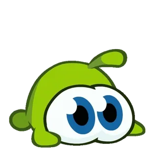 😋 7596e1cd Om Nom Cut the Rope Om Nom, Cut the Rope, groen monster, cartoon, game personage, videogame whatsapp sticker