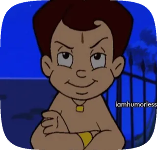 🧑‍🦯 2a0dbcf6 iamhumorless การ์ตูน, ตัวละคร, ยิ้มเยาะ, กอดอก telegram sticker