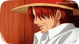 🧑‍🦯 dbb3d442 Shanks One Piece robindevilchile แชงคูส, วันพีซ, อนิเมะ, โจรสลัด, ผมแดง telegram sticker