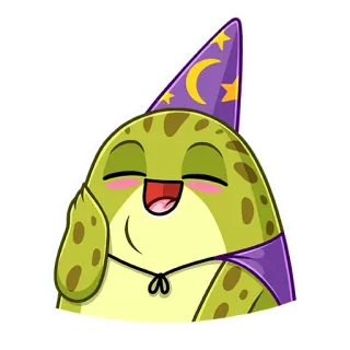 ☺️ 1a783d63 Frosch, Zauberer, Magie, niedlich, fröhlich telegram sticker