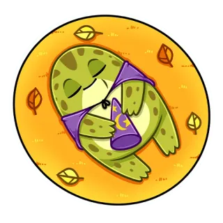 ☺️ 2e6fd90c Frosch, Zauberer, süß, Cartoon, Blätter, Herbst, Magie telegram sticker