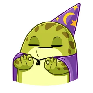 👌 a92ad2f0 Frosch, Zauberer, Magie, Cartoon, niedlich, Tier, Fantasy telegram sticker