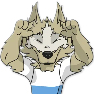 🙉 18e95b8a loup, animal, personnage, dessin animé whatsapp sticker