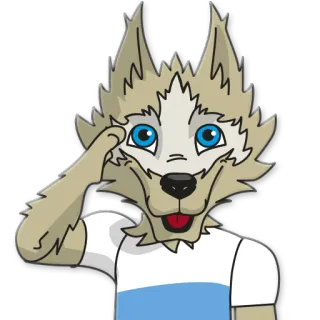 💂 9ec98c7c loup, dessin animé, animal, salut, personnage whatsapp sticker