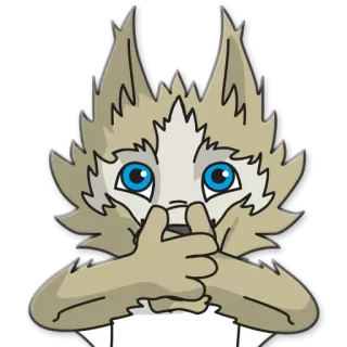 🙊 a3f7cce7 animal, dessin animé, personnage, mignon, mascotte, poilu whatsapp sticker