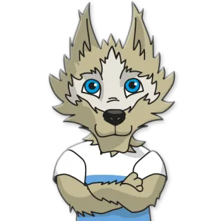 😐 b9a104e9 loup, dessin animé, animal, personnage whatsapp sticker