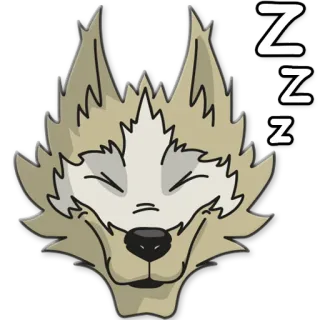 😴 c8331b72 ZZZ loup, endormi, animal, dessin animé, zzz, mignon whatsapp sticker