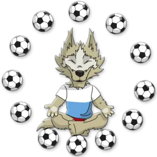 💫 f900a729 loup, football, mascotte, sport, dessin animé, ballon, méditation whatsapp sticker