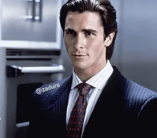 🪓 149bf15e Patrick Bateman American Psycho @zadura 패트릭 베이트먼, 아메리칸 싸이코, 사업가, 정장, 연쇄 살인마 telegram sticker