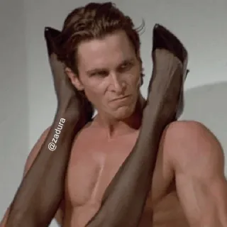 🪓 439c63c4 Patrick Bateman American Psycho @zadura 아메리칸 사이코, 패트릭 베이트먼, 크리스찬 베일, 영화 장면, 블랙 코미디, 패러디 telegram sticker