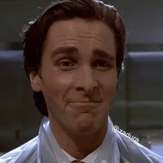 🪓 74548914 Patrick Bateman American Psycho 패트릭 베이트먼, 아메리칸 사이코, 밈, 캐릭터, 표정 telegram sticker