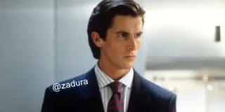 🪓 b5dad2a9 Patrick Bateman American Psycho @zadura 영화, 사업가, 정장, 인물 사진, 크리스찬 베일 telegram sticker