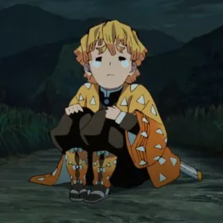😭 e6b5a166 Zenitsu Agatsuma Demon Slayer Anime, Triste, Pleurs, Demon Slayer, Zenitsu, Personnage, Manga telegram sticker