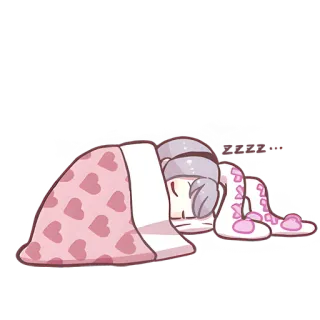 😴 753294d7 AZZZZZZ sleeping, anime, cute, cartoon, blanket, sleepy telegram sticker