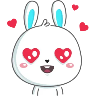 😻 088fb6ed kelinci, cinta, hati, imut, kartun, hewan telegram sticker