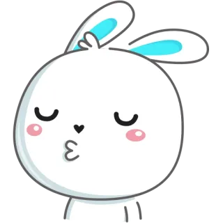 😘 3ac840a9 kelinci, bunny, imut, ciuman, kartun, hewan, stiker telegram sticker