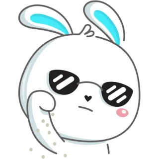 😏 97c45470 kelinci, kartun, kacamata hitam, hewan, imut, keren telegram sticker