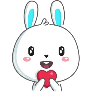 💓 b986b1ea kelinci, kelinci, hati, imut, kartun, hewan, cinta, valentine telegram sticker