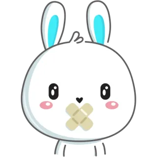 🤐 dcdcdd8e kelinci, stiker, imut, binatang, plester, mulut tertutup telegram sticker