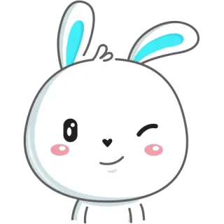 😉 df18aa67 kelinci, bunny, kartun, imut, hewan, putih, ilustrasi telegram sticker